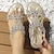 cheap Women&#039;s Sandals-Women&#039;s Sandals Flats Boho Bohemia Beach Glitter Crystal Sequined Jeweled Comfort Shoes Outdoor Daily Embroidered Flowers Rhinestone Flat Heel Round Toe Bohemia Vacation Fashion PU Elastic Band