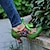 billiga Vintage skor för kvinnor-Dam Pumps Vintage skor Mary Jane Handgjorda skor Vintage skor Bröllop Fest Blommig Snörning Liten klack Elegant Vintage Läder Snörning Grön
