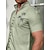 billige Hawaii-skjorte til mænd-Herre Skjorte Kokos palme Grafiske tryk Høj krave Blå Lilla Grøn Kakifarvet Grå udendørs Gade Kortærmet Trykt mønster Tøj Mode Gade Designer Afslappet