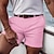 cheap Work Shorts-Men&#039;s Pink Shorts Shorts Summer Shorts Casual Shorts Button Front Pocket Plain Comfort Breathable Short Casual Daily Holiday 100% Cotton Fashion Designer White Yellow