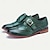 economico Oxfod da donna-scarpe da donna con chiusura a fibbia in pelle verde classica brogue elegante vintage