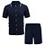 baratos Conjuntos de camisas básicas masculinas-Masculino Pólo Polo de malha Camisa de golfe Manga Curta Lapela Verão Cor Sólida / Simples Preto Azul Marinho Escuro Caqui Top Tee para Homens