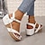levne Dámské sandály-dámské sandály na platformě klínové jednobarevné tanga sandály kotníková přezka pásek na platformě pohodlné boty univerzální letní boty na klínku černé bílé sandály