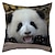 billige dyrestil-søt panda dekorative putetrekk 1 stk mykt firkantet putetrekk putetrekk for soverom stue sofa sofa stol huahua
