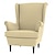abordables IKEA Cubiertas-strandmon 100% algodón funda para silla con respaldo de orejas fundas acolchadas de color sólido serie ikea