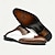 abordables Zuecos y sandalias de hombre-mulas brogue vintage de cuero marrón y blanco para hombre