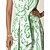 billige afslappet kjole med print-Dame Skjortekjole Maxikjole Blå Grøn Beige Uden ærmer Kurve Lomme Printer Med bælte Sommer Krave A-linje XS S M