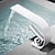 Недорогие Смесители для раковины в ванной-Ванная раковина кран - Водопад Электропокрытие По центру Одной ручкой одно отверстиеBath Taps