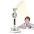رخيصةأون مصابيح المكتب-مصباح مكتبي LED مزدوج الرأس قابل للدوران 180 درجة، مصباح طاولة متعدد الوظائف مع مروحة تقويم وحامل قلم ومقياس حرارة USB ضوء ليلي لقراءة المكاتب