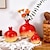 billiga Skulpturer-röd granatäppleformad hartsvas, simulerad dekoration för hem, hotell, restaurangbord, lämplig för blomsterarrangemang och hydroponiska växter