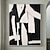 cheap Still Life Paintings-Handpainted White Black Textured Painting Oversized 3D handmade Abstract Geometric Wall Art painting Large Minimalist black white textured Painting for Living Room bedroom Wall Decor Abstract Art