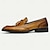 cheap Men&#039;s Slip-ons &amp; Loafers-Men&#039;s Vintage Brown Leather Perforated Tassel Loafers