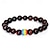 baratos Parada do Orgulho de dezembro-pulseira de arco-íris do orgulho pulseira gay pulseira de contas de pedra vulcão