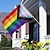 preiswerte Pride-Dekorationen-2 Stück Pride-Flagge, LGBT-Progress-Gay-Pride-Flagge, 1,5 x 0,9 m, mit Messingösen, Regenbogen-Lesben-Flaggen, Banner für draußen, Paraden, Festivals, Märsche, Zubehör, Dekorationen und Feiern, 16