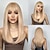cheap Synthetic Trendy Wigs-Synthetic Wig Uniforms Career Costumes Princess Straight kinky Straight Middle Part Layered Haircut Machine Made Wig 24 inch Light golden Synthetic Hair Women&#039;s Cosplay Party Fashion Blonde
