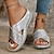 cheap Women&#039;s Sandals-Women&#039;s Slippers Outdoor Slippers Daily Wedge Peep Toe Fashion PU Loafer Silver Black Champagne