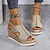 levne Dámské sandály-dámské sandály na klínku sandály na platformě plus size outdoor denní plážové léto ležérní minimalismus spona stříbrná zlatá