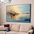 abordables Peintures Abstraites-peinture à l'huile de paysage côtier abstrait sur toile grand art mural original bleu voilier art peinture océan art peinture personnalisée pour salon chambre décoration murale