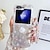 preiswerte Samsung-Handyhülle-Handy Hülle Handyhüllen Für Samsung Galaxy Z Flip 5 Z Flip 4 Z Flip 3 Rückseite Durchscheinend mit Handschlaufe Stoßresistent Karikatur Blume Blumen TPU