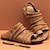 abordables Sandalias de hombre-Sandalias de cuero sintético para hombres Sandalias de verano Zapatos romanos de gladiador para caminar Casual Playa Vacaciones al aire libre Transpirable Cómodo Zapatos con hebilla Negro Amarillo Marrón