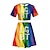 cheap Carnival Costumes-LGBT LGBTQ Rainbow Skirt Outfits T-shirt Crop Top Tee Adults&#039; Women&#039;s Cosplay Pride Parade Pride Month Masquerade Easy Halloween Costumes