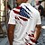 billiga Festival-Amerikanska självständighetsdagen Herr Amerikanska flaggan Veteraner Våffelpikétröjor Golftröja Kortärmad Polotröjor Skjortor med krage Ledigt Streetwear Semesterkläder Festkläder Knappar 3D-utskrift
