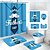 voordelige Douchegordijnen-vaderdag 4-delige douchegordijnset badkamersets modern huis badkamer decor met badmat u-vorm en toiletdeksel cover mat en 12 haken