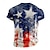 Χαμηλού Κόστους ανδρικό μπλουζάκι henley-Γραφική Αμερικανική σημαία των ΗΠΑ Αθλήματα Μοντέρνα Ρετρό / Βίντατζ Ανδρικά 3D εκτύπωση Μπλουζάκι Πουκάμισο Henley Δρόμος Causal Καθημερινά Κοντομάνικη μπλούζα Ουράνιο Τόξο Κοντομάνικο Χένλι