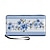 Χαμηλού Κόστους Τσάντες γραφικών εκτύπωσης-Γυναικεία Πορτοφόλι Θήκη για κέρματα PU δέρμα Ψώνια Καθημερινά Αργίες Φερμουάρ Μεγάλη χωρητικότητα Ανθεκτικό Λουλούδι Φύλλα Λευκό Μπλε