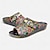 cheap Women&#039;s Sandals-Women&#039;s Sandals Slippers Plus Size Handmade Shoes Hand-painted Outdoor Daily Vacation Floral Buckle Platform Wedge Round Toe Bohemia Vintage Casual Walking Premium Leather Loafer Blue