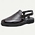 abordables Sandalias de hombre-Hombre Sandalias Zapatos romanos Cuero PU Transpirable Cómodo Antideslizante Hebilla Negro Marrón