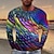 ieftine Tricouri 3D Bărbați-Bărbați Tricou Geometric Îmbrăcăminte Tipărire 3D Stradă Vacanță Manșon Lung Modă Exagerat Designer