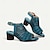 cheap Women&#039;s Sandals-Women&#039;s Sandals Cut-out Block Heel Chunky Heel Peep Toe Elegant Vintage Cowhide Buckle Red Blue