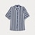 billiga linneskjortor för män-Herr Skjorta Knapp upp skjorta Casual skjorta Sommarskjorta Blå Ljusblå Kortärmad Rand Kavajslag Dagliga kläder Semester Kläder Mode Hawaiisk Ledigt Strandstil
