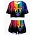 preiswerte Cosplay-Anime-Kapuzenpullover und T-Shirts für den Alltag-LGBT LGBTQ Regenbogenfahne Austattungen T-Shirt-Ärmel Kurze Hosen Regenbogen Grafik Für Damen Erwachsene Karneval Maskerade 3D-Druck Pride Parade Pride-Monat