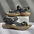 cheap Men&#039;s Sandals-Men&#039;s Sports Sandals Hiking Sandals Walking Casual Outdoor Vacation Beach PU Breathable Comfortable Slip Resistant Magic Tape Dark Grey Light Brown Dark Brown Shoes