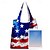 billige Håndtasker og net-Dame Posetaske Skuldertaske Hobo Bag polyester Handle ind Daglig Ferie Tryk Stor kapacitet Foldbar Letvægt Amerikansk flag Hvid / Blå Blå
