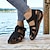 cheap Women&#039;s Sandals-Women&#039;s Sandals Slippers Wedge Sandals Vacation Travel Leaves Embroidery Wedge Vacation Fashion Comfort Faux Leather Magic Tape Black Blue Brown