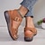 billige Sandaler til kvinder-kvinders kilesandaler afslappede kilesandaler åben tå åben tå ankelrem spænde beige brune sorte sandaler
