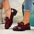 ieftine Mocasini de Damă-decor pentru femei pantofi cu toc gros pantofi rochii în stil preppy pantofi confortabili, negru roșu