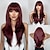 cheap Synthetic Trendy Wigs-Synthetic Wig Uniforms Career Costumes Princess Straight kinky Straight Middle Part Layered Haircut Machine Made Wig 26 inch Wine Red Synthetic Hair Women&#039;s Cosplay Party Fashion Burgundy