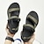 economico Sandali da uomo-sandali estivi neri da uomo sandali sportivi casual vacanza quotidiana da spiaggia tessuto traspirante verde militare scarpe blu royal