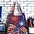 billige Håndtasker og net-Dame Posetaske Skuldertaske Hobo Bag polyester Handle ind Daglig Ferie Tryk Stor kapacitet Foldbar Letvægt Amerikansk flag Hvid / Blå Blå