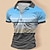 cheap Men&#039;s 3D Zipper Polo-Striped Men&#039;s Business Casual 3D Print Zip Polo Street Daily Holiday Polyester Short Sleeve Turndown Polo Shirts Blue Spring &amp; Summer S M L Micro-elastic Lapel Polo
