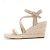 levne Dámské sandály-dámské sandály na klínku sandály na platformě šněrovací plus size denní plážové letní boty s otevřenou špičkou meruňková