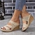 cheap Women&#039;s Sandals-Women&#039;s Wedge Platform Sandals Peep Tow Sandals Casual Cut-out Summer Slip On Shoes Comfortable Outdoor Slide Sandals Apricot Blue Pink