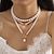billiga Halsband-Lager Halsband Oäkta pärla Dam Elegant Vintage Pärlor Hjärta Bröllop Droppar Halsband Till Bröllop Fest