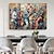 cheap Oil Paintings-Large Abstract Jazz Band Oil Painting on Canvas hand painted  Wall Art  Black Jazz Music Art painitng Custom Painting Fashion Decor for Living Room Home Decor