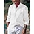 preiswerte Baumwoll-Leinenhemd-Herren Hemd leinenhemd Knopfhemd Sommerhemd Strandhemd Schwarz Weiß Rosa Langarm Glatt Kragen Frühling Sommer Casual Täglich Bekleidung