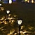 abordables Luces de camino y linternas-2 piezas de luces de jardín con energía solar montadas en el suelo al aire libre impermeable parque de césped patio lámpara de luz y sombra lámpara decorativa de fiesta de festival de boda